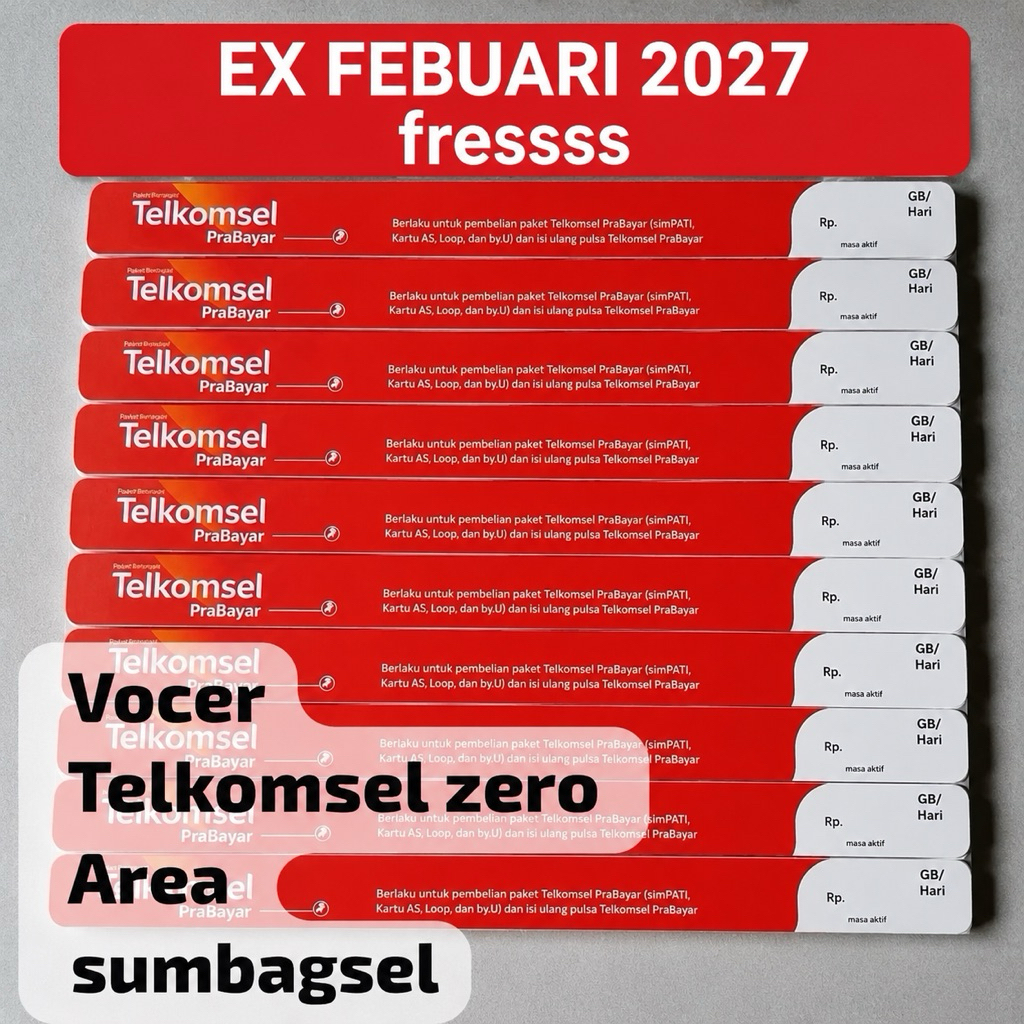 VOUCHER TELKOMSEL  KOSONG /ZERO TELKOMSEL AREA SUMBAGSEL EX 2027