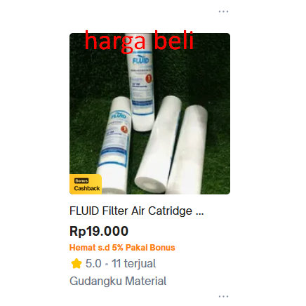 FLUID Filter Air Catridge Sangat Halus 1 Micron Saringan Air