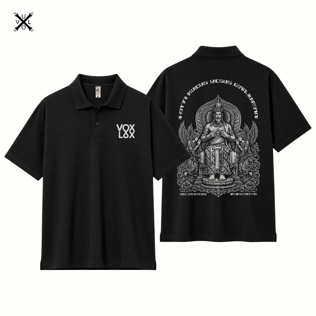 Polo Shirt Hati Kudus Tuhan Yesus Ganjuran Vol.2 - Regular Fit Unisex, Cotton Combed 24s 200+GSM