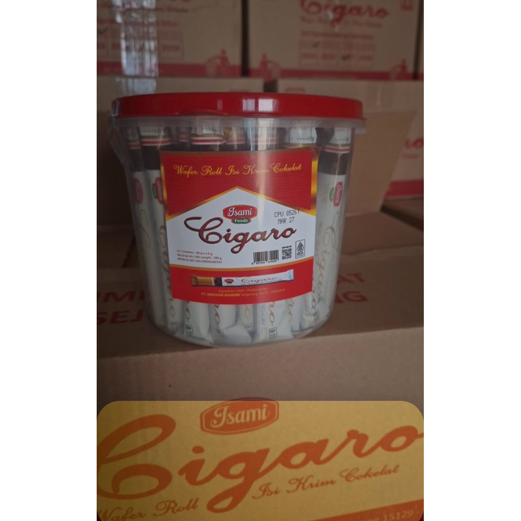Coklat Stick Wafer roll isi Coklat Cigaro 1 toples isi 48 pcs