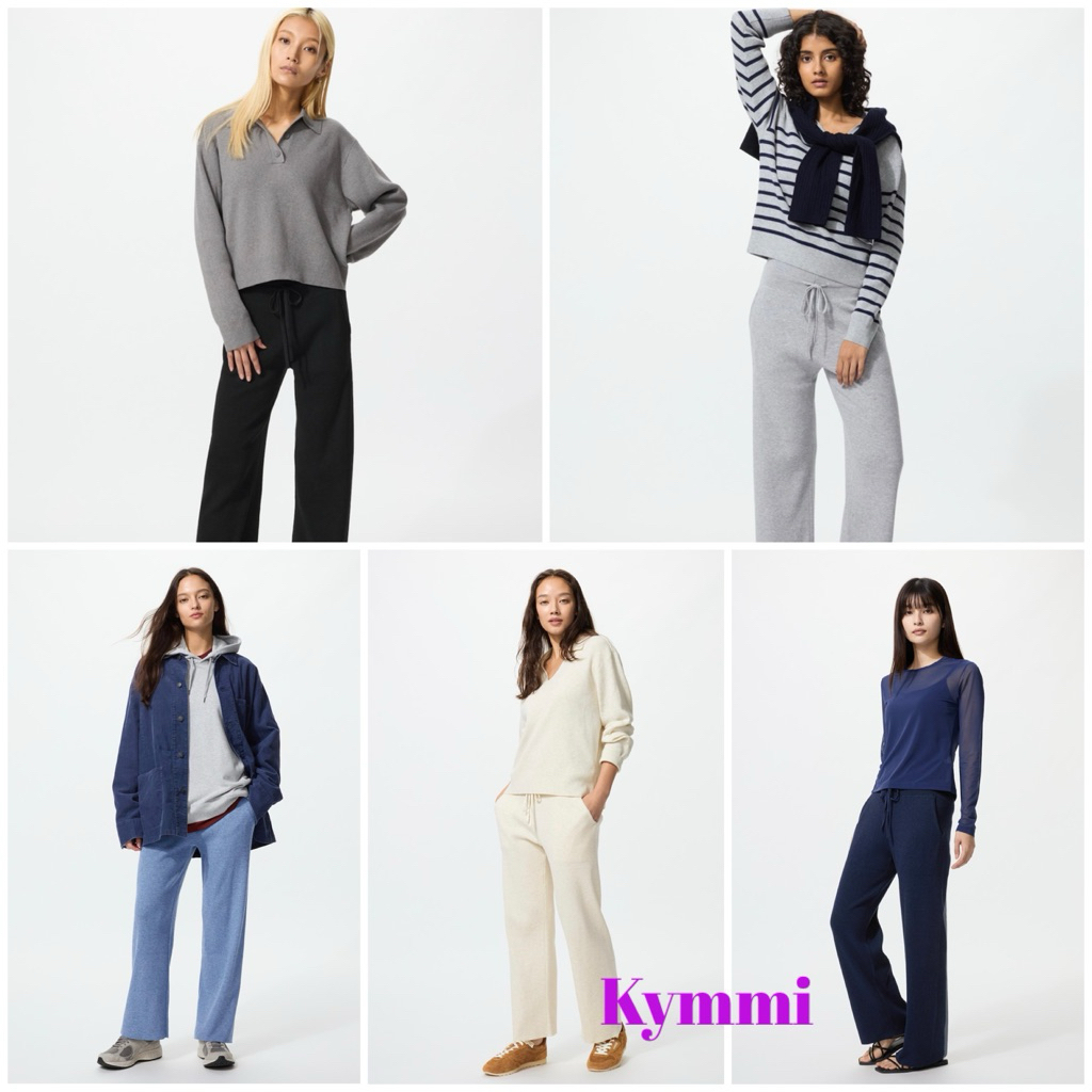 UNIQLO Celana Sweater Pant Washable Knit Rajut Ribbed Pants