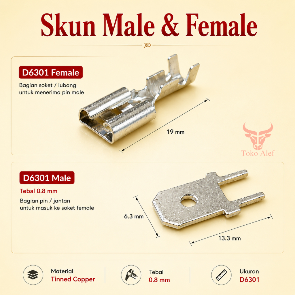 20Pcs Skun D6301 Female Male board pcb male sekun