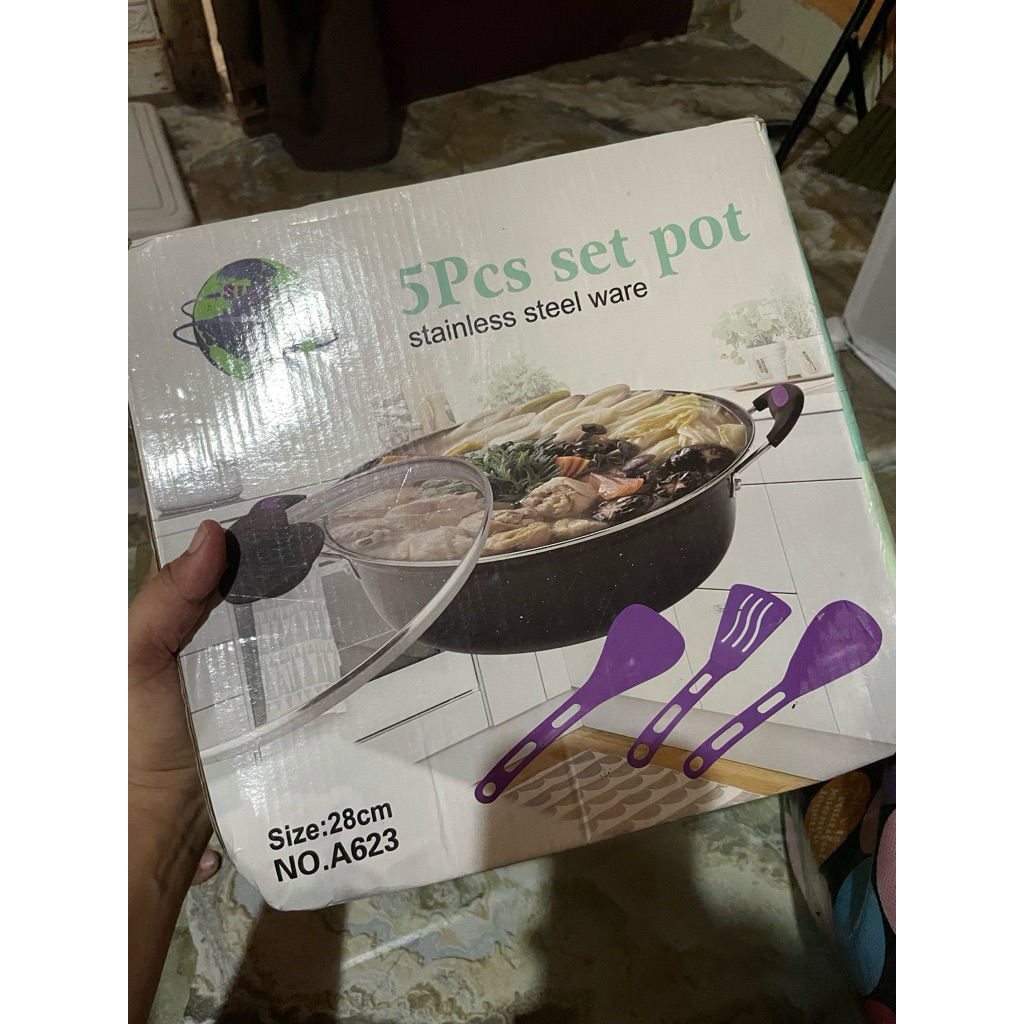 5pcs set pot steinless steel