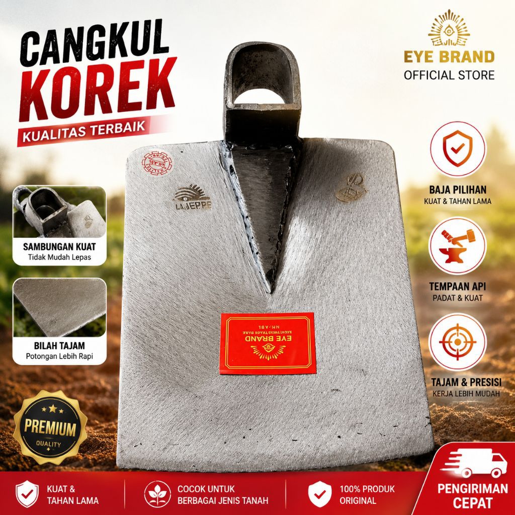 Cangkul Baja Putih Asli | Pacul Sawah Tajam & Kuat | Alat Pertanian Petani