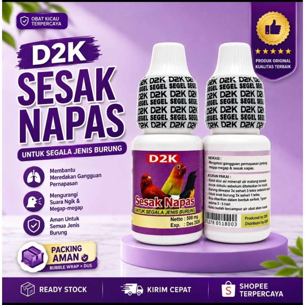 D2K SESAK NAPAS VITAMIN BURUNG NAPAS PENDEK MACET BUNYI SERAK SUARA HILANG