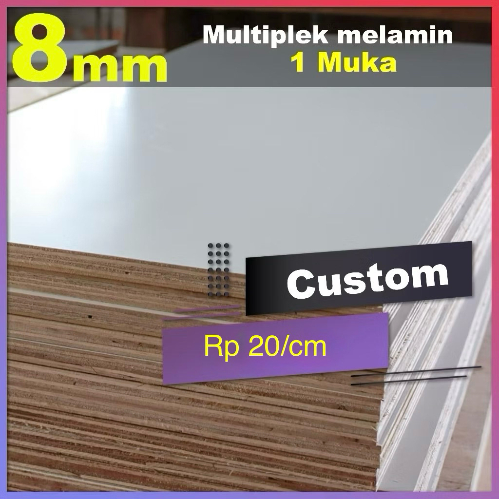 Multiplek 8mm melamin custom potongan