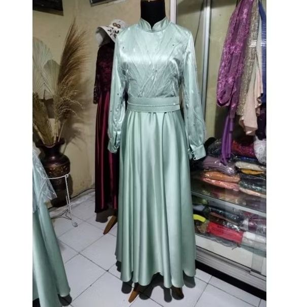 PL gamis satin premium like new size M-L
