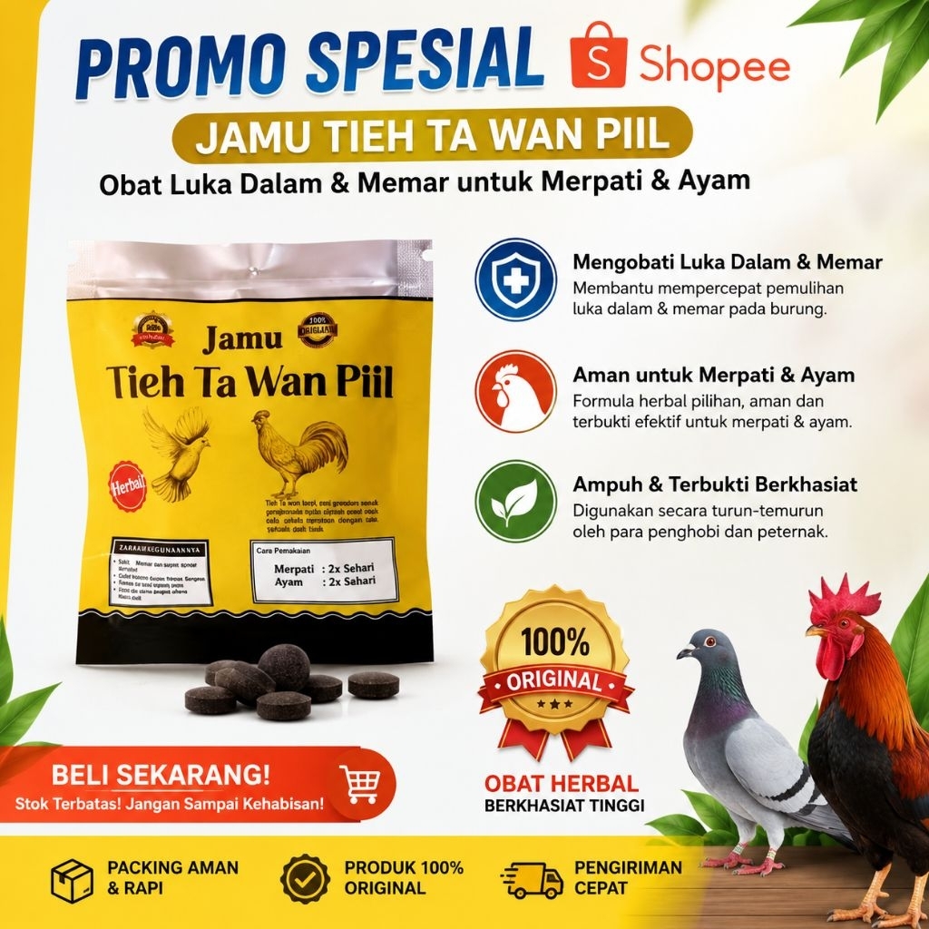 TiehTawan Pil Obat Luka dalam Merpati dan Ayam