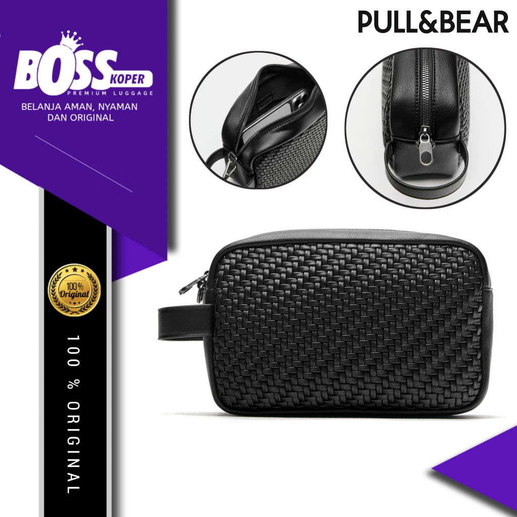 PULL & BEAR tas clutch pria handbag toiletry casual daily traveling tas tangan jinjing original