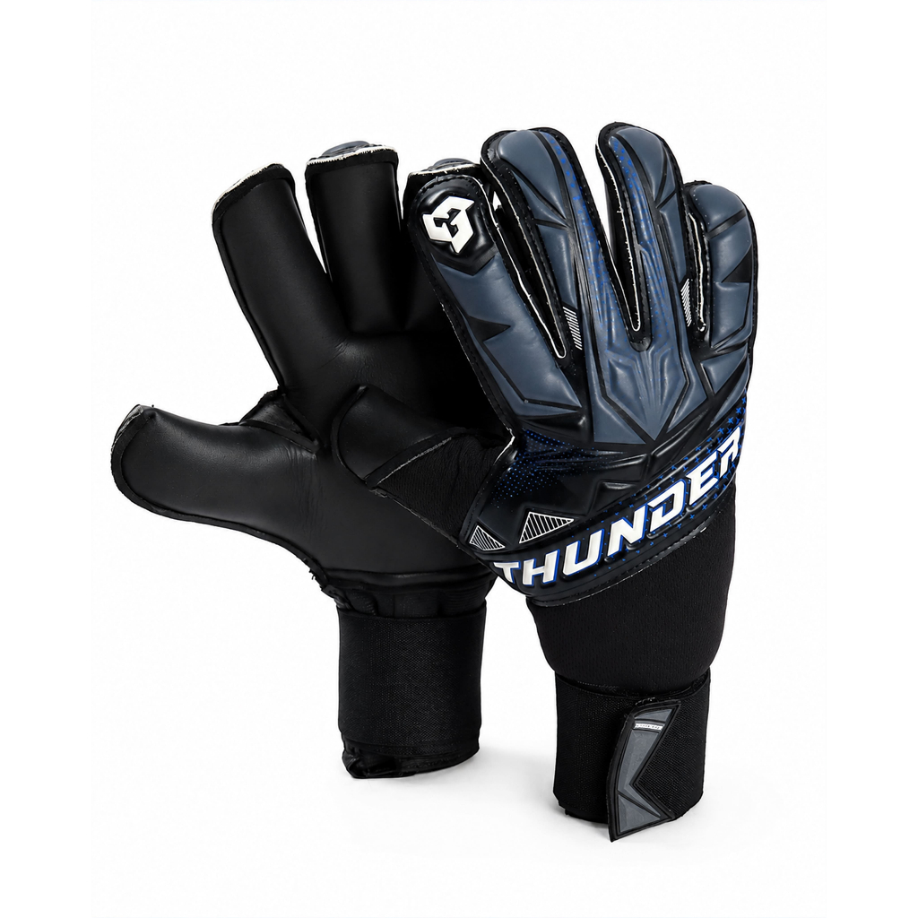 Sarung Tangan Kiper Thunder Varsha Hitam Roll Finger