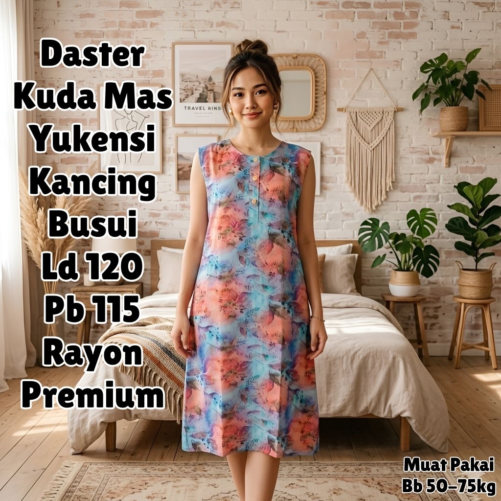 Daster KUDA MAS 32 Yukensi Tanpa Lengan Kancing Busui