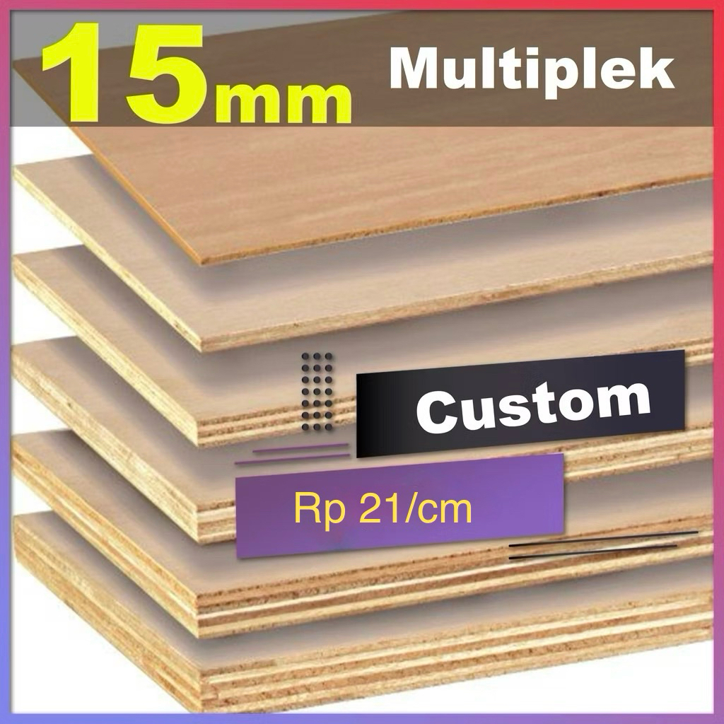 Triplek 15mm semi meranti custom potongan