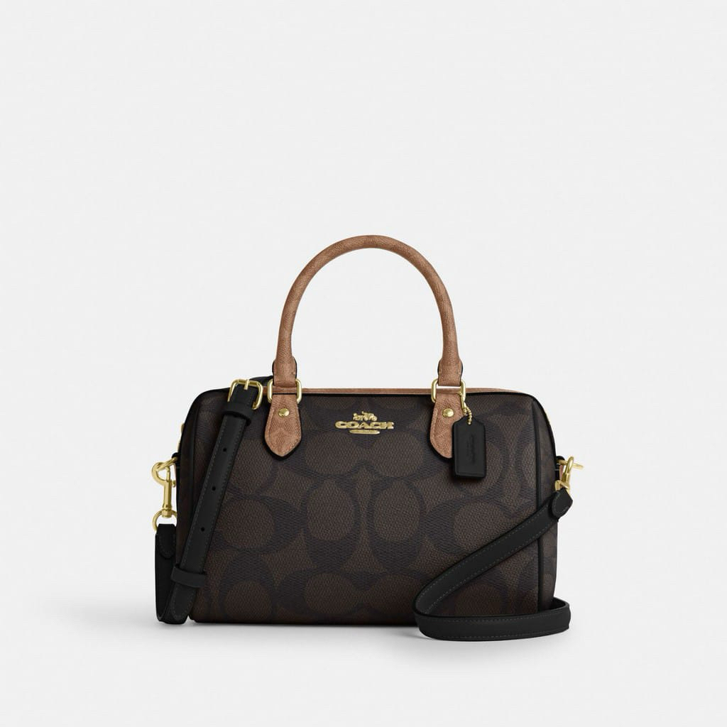Coach Rowan Blocked Satchel Bag Signature - Wanita