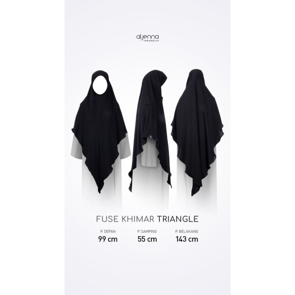 [NWT] Fuse Khimar Triangle, Shoulder, Mini Shoulder, Reguler , Super Long Jumbo Jetblack Premium by 