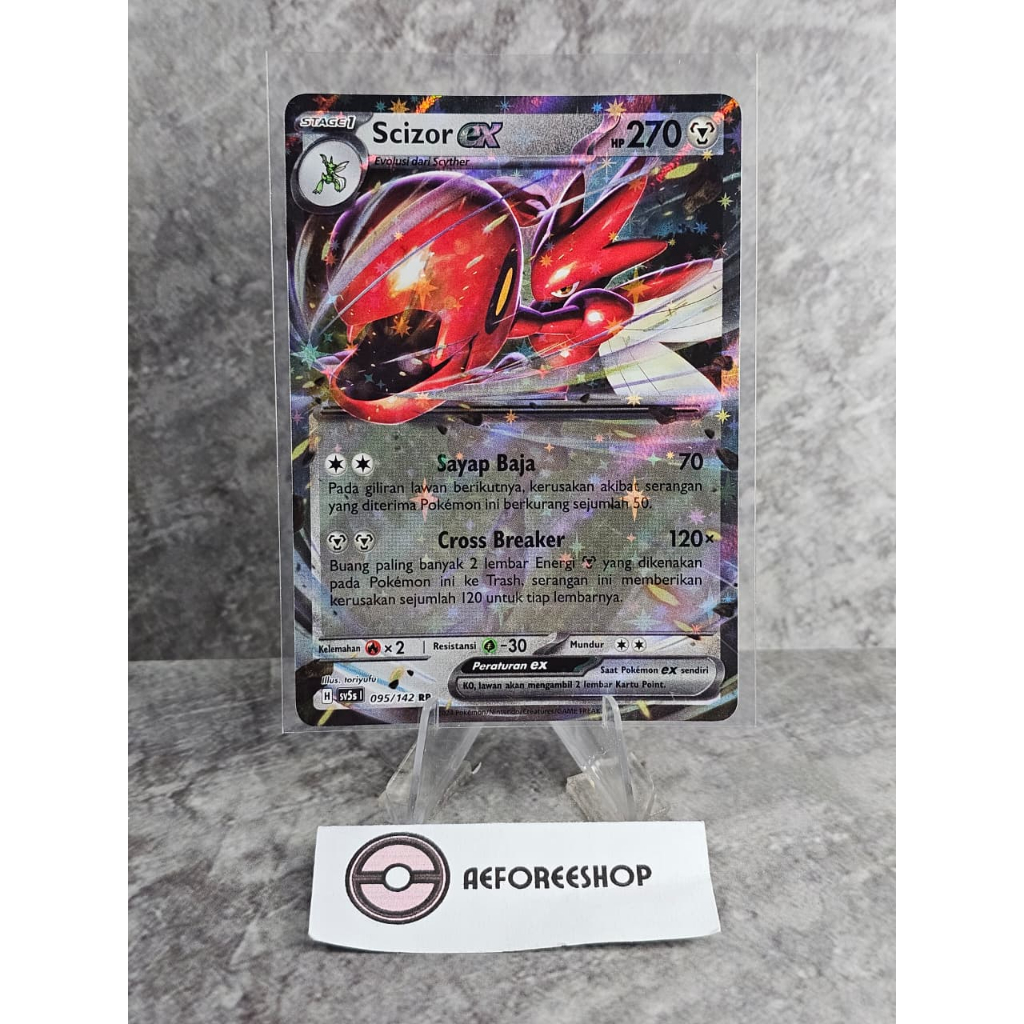 Kartu Pokemon Indonesia 2024 - Scizor ex 095/142 RR - Paradoks Andalan (SV5s)