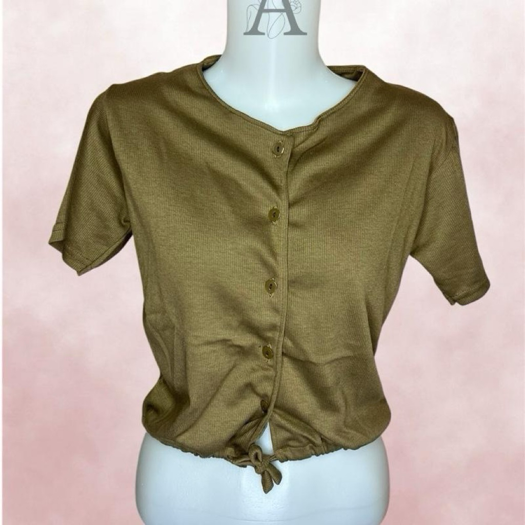 Crop top tali serut / Baju wanita crop serut