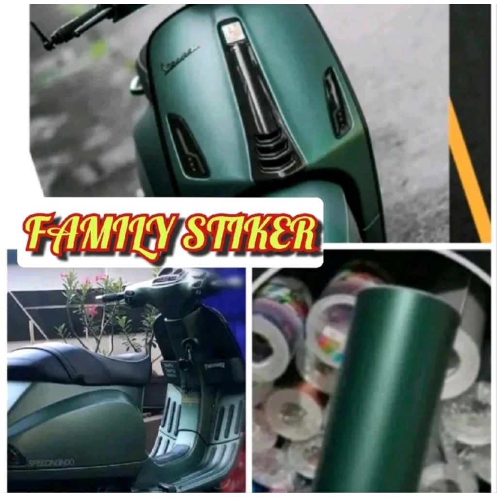 Skotlet motor dark gren dop stiker skotlet warna dark gren satin dop skotlet hijau tua premium