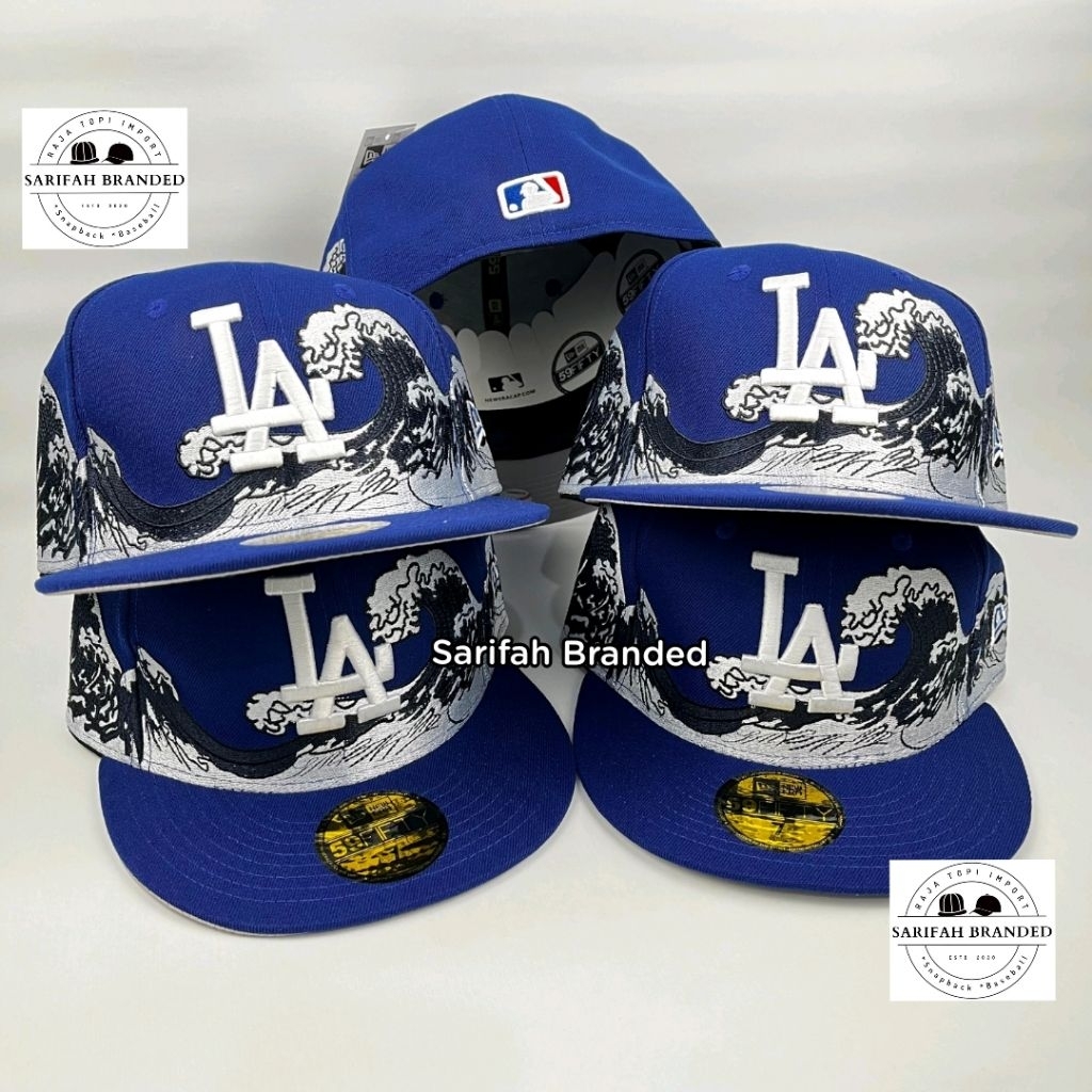 Topi Build Up LA Kanagawa 100thn Import - Topi Build Up Ombak - Topi Fitted Pria Import