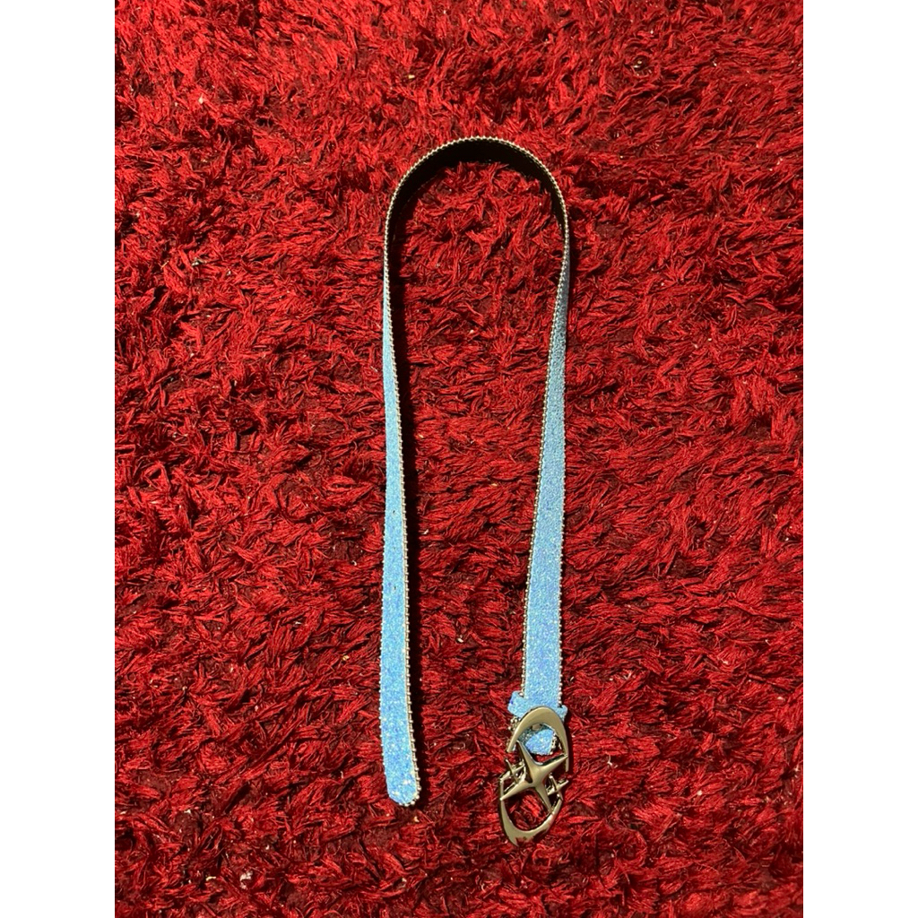 y2k belt rhinestone skyblue