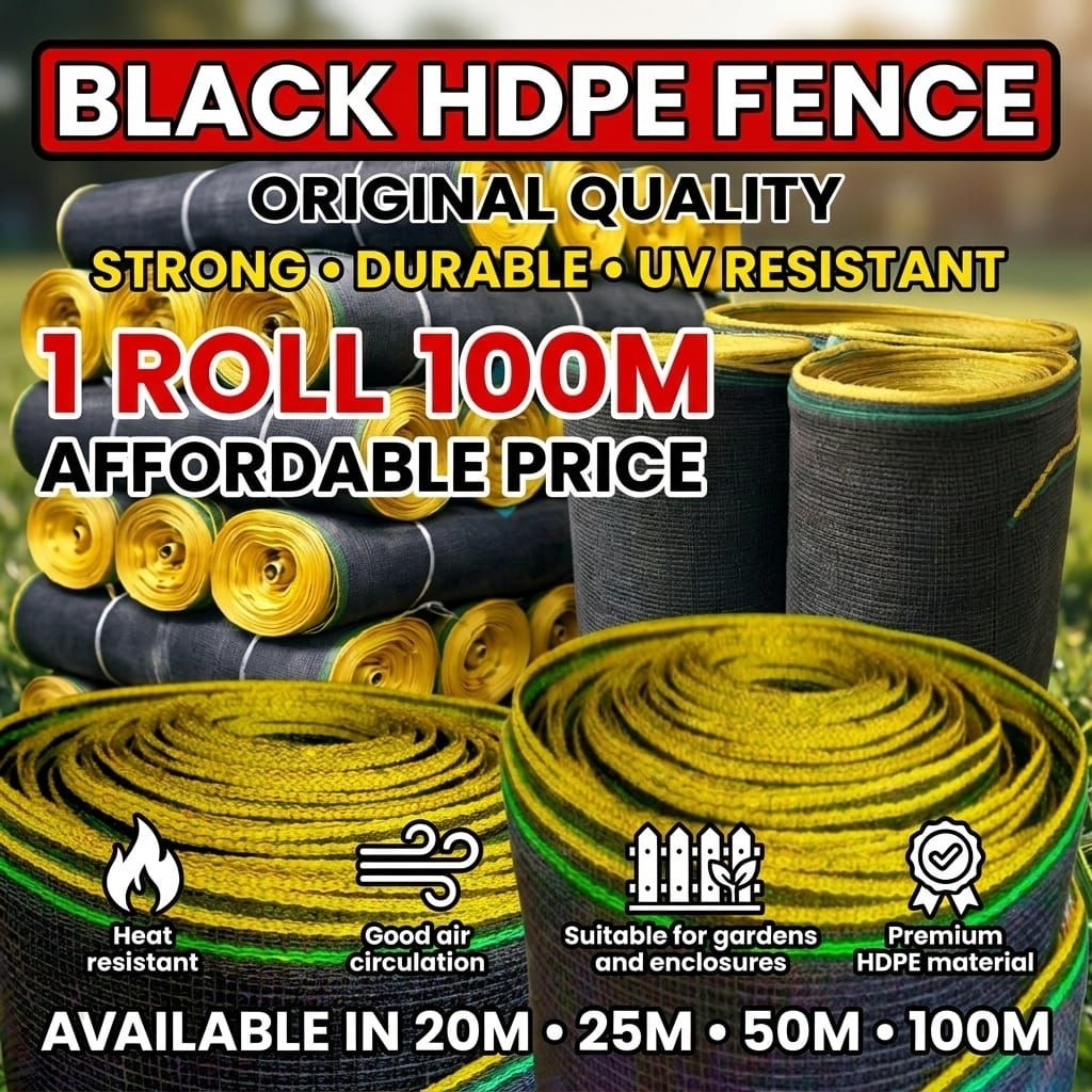 100M TERMURAH JARING WARING HITAM 1ROLL ORIGINAL JARING PEMBATAS PRAKTIS SERBAGUNA, PAGAR KANDANG AY