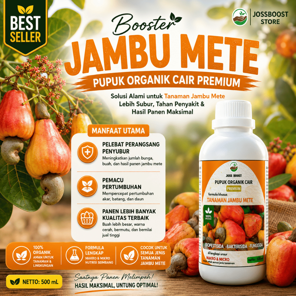 pupuk Booster Buah Jambu Mete 500ML / Pupuk Pelebat Tanaman Jambu Mete Pemacu Tumbuh Bunga dan Buah 