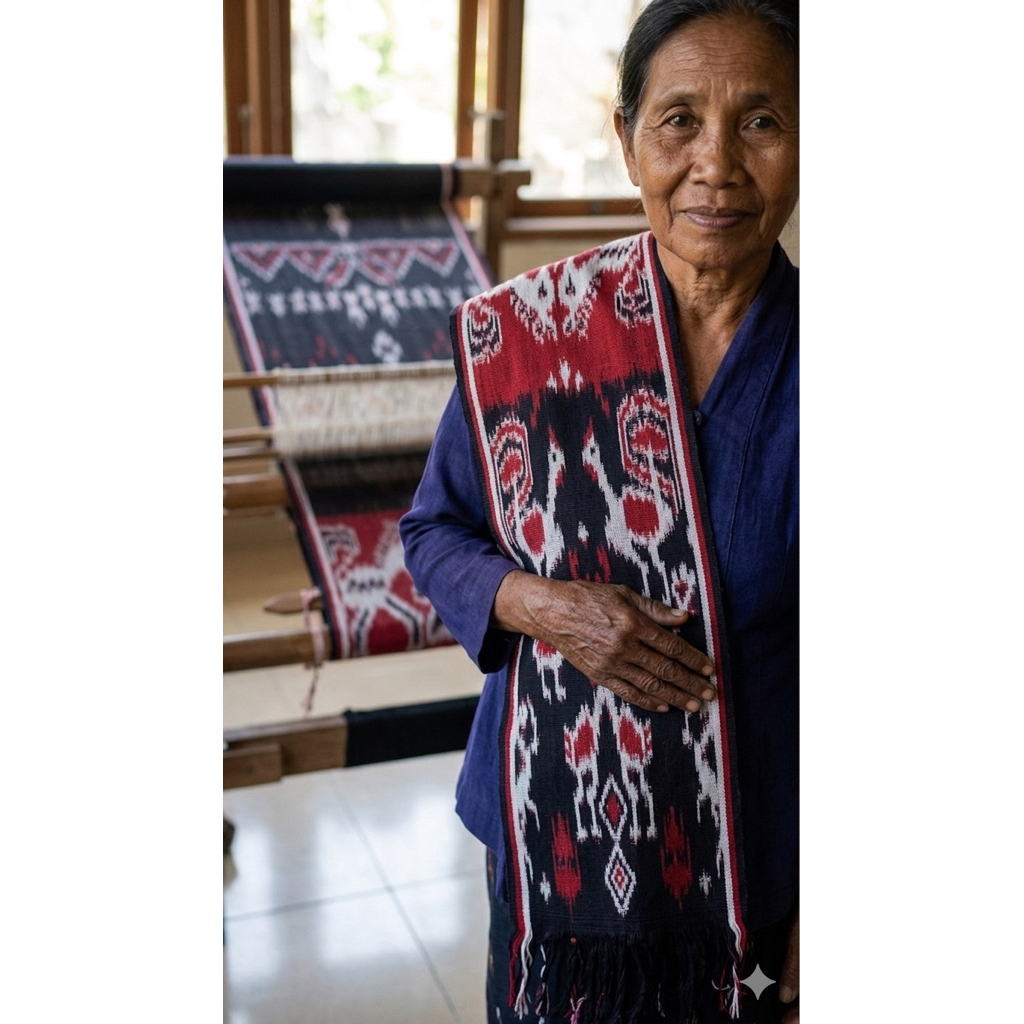 Selendang Tenun Khas NTT ukuran 20x150 cm