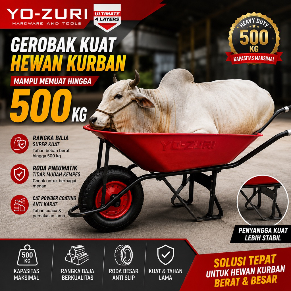 Gerobak Pasir Sorong / Gerobak Cor Besi Yozuri 15kg