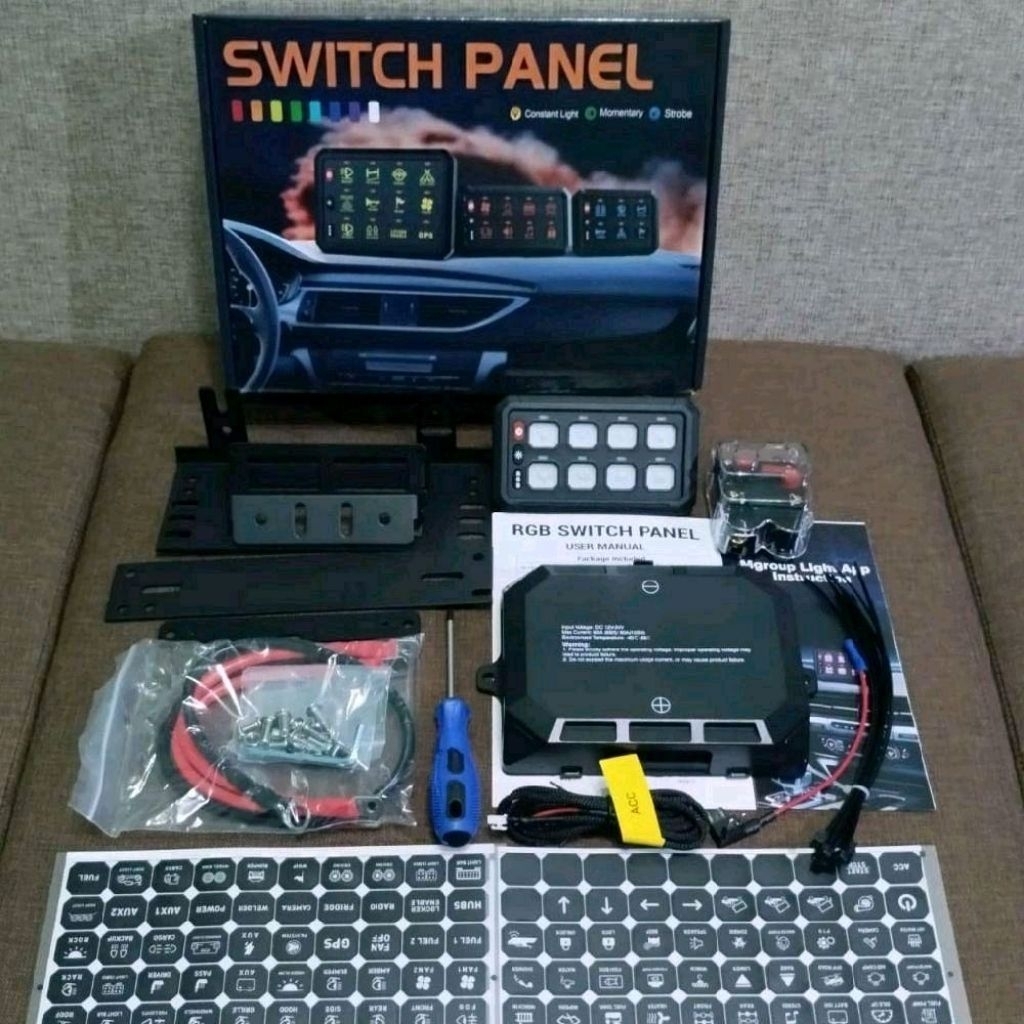 Switch Panel 8 Gang RGB - Switch Saklar Panel 8 Tombol - Saklar Panel 8 Gang Multifungsi
