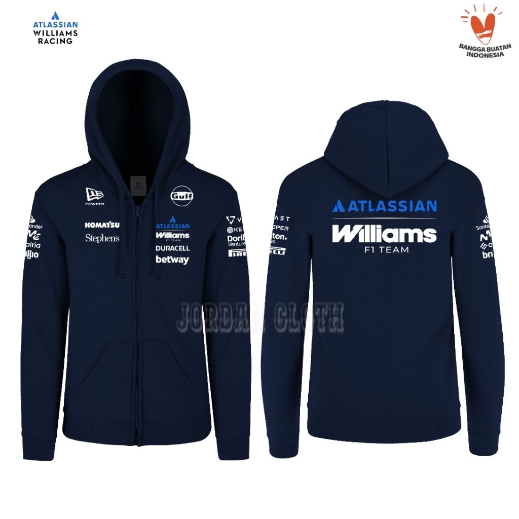 Hoodie Zipper Sweater Jaket Team Williams 2026 Racing New Era Formula One F1