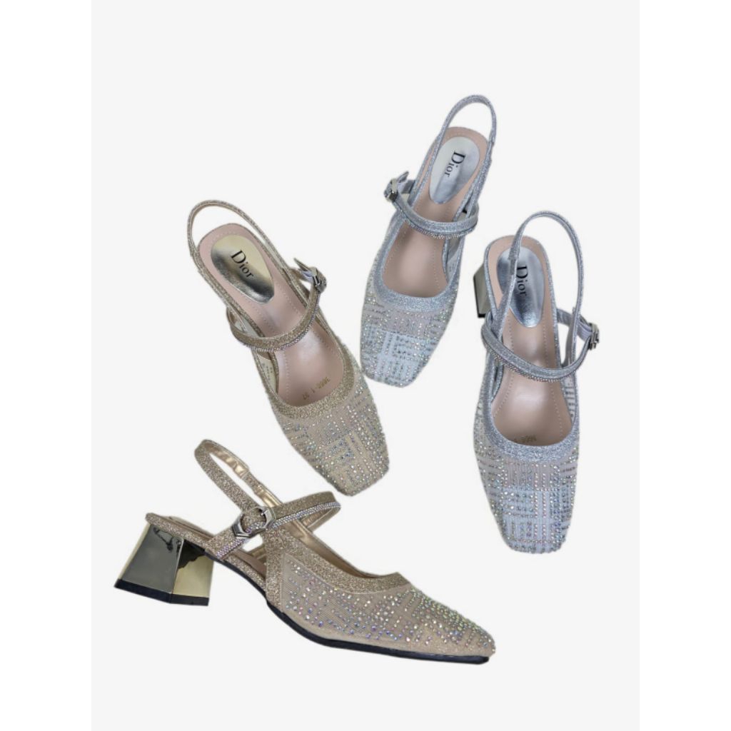 Dior YC-3666-1 Rhinestone Mesh Slingback Pump 5cmSiapa bilang tampil gaya harus mahal? YC-3666 kasih