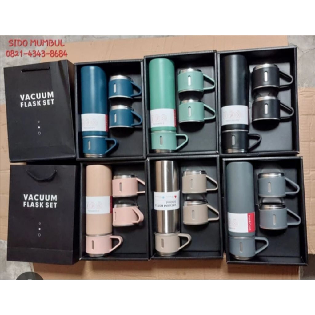 New Set Termos Sultan paket lengkap 500ml+3 cangkir