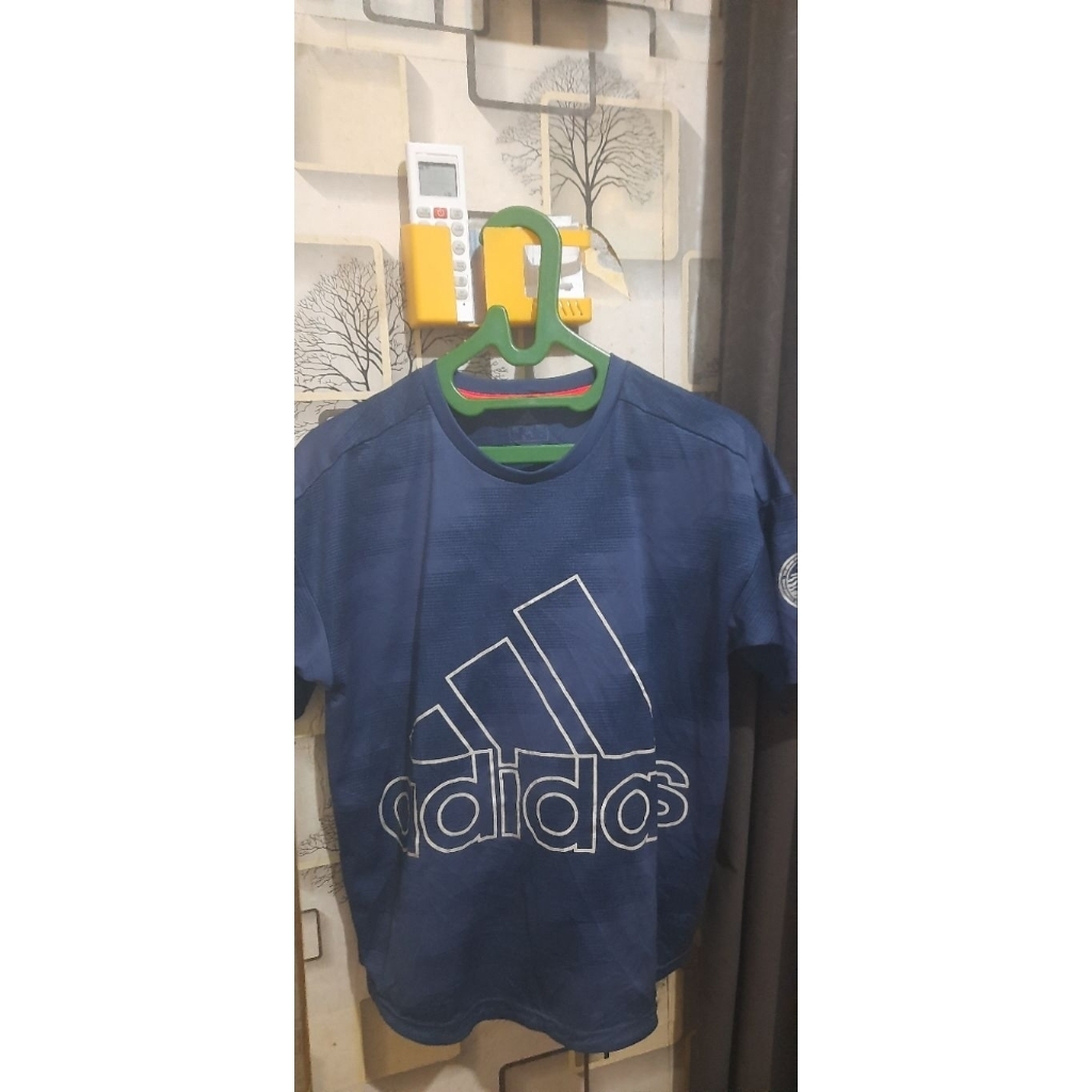 BAJU DRYFIT ADIDAS BIG LOGO SZ (S) SECOND ORI