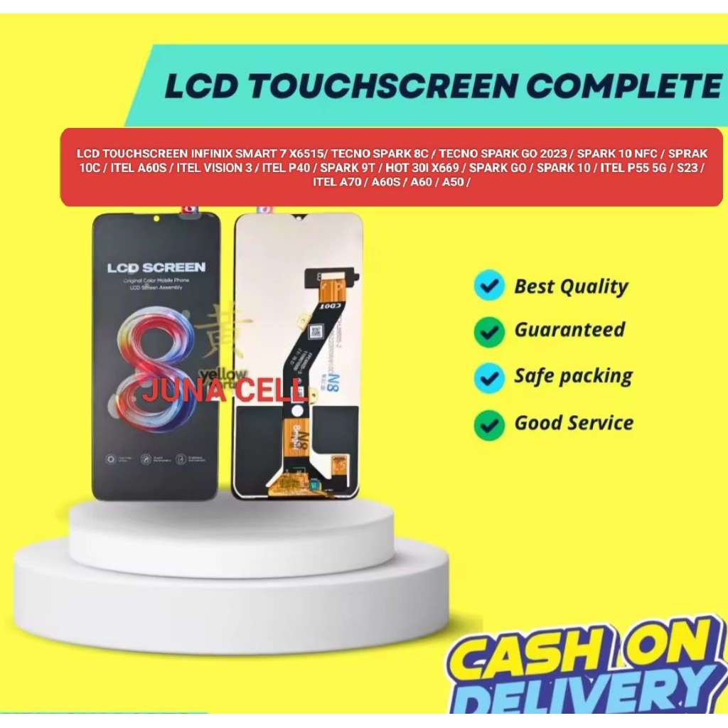 LCD TOUCHSCREEN INFINIX SMART 7 X6515/ TECNO SPARK 8C / TECNO SPARK GO 2023 / SPARK 10 NFC / SPRAK 1