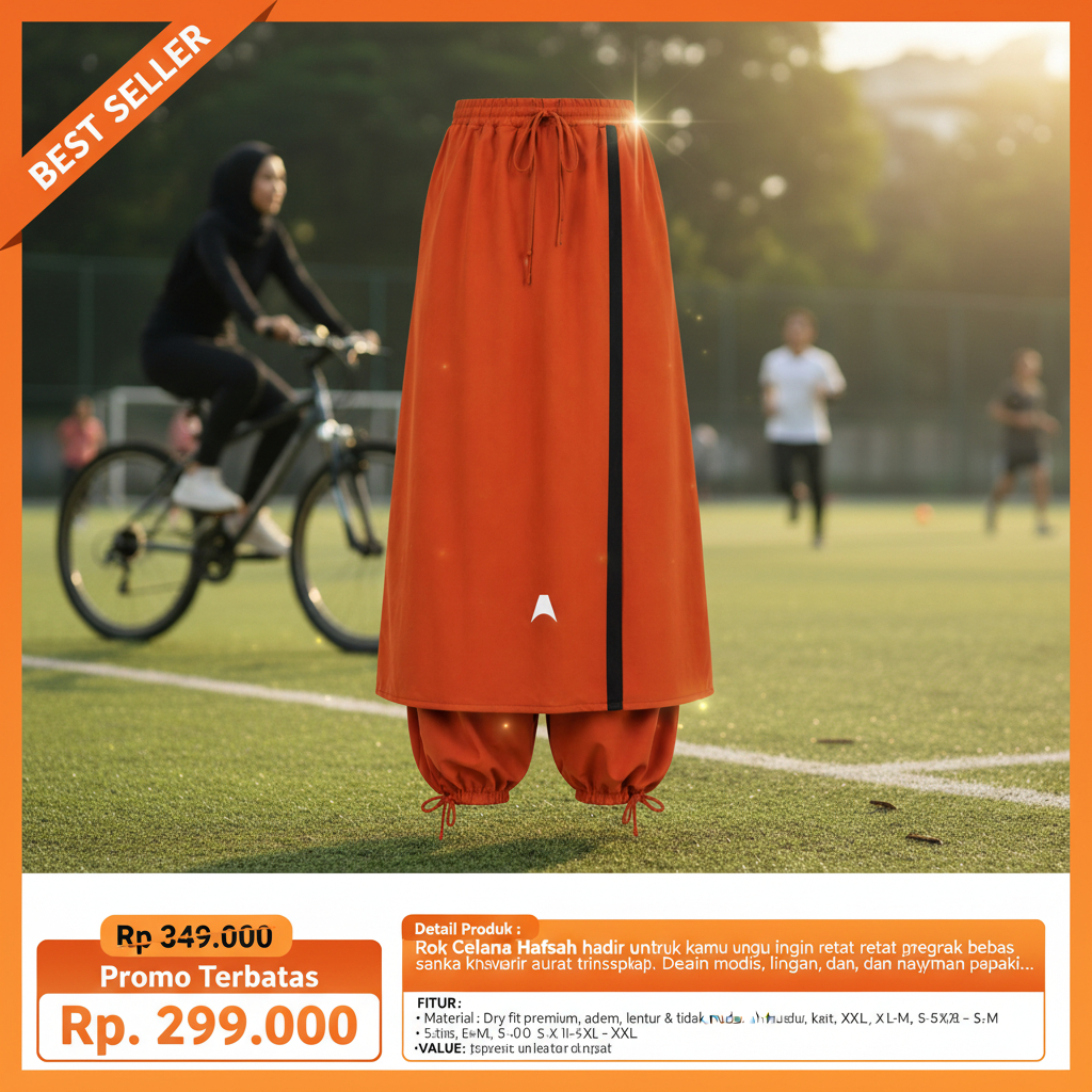 Hafsah Skirt Rok Celana Muslimah Syari Wanita Sport Nyaman Cocok Outdoor