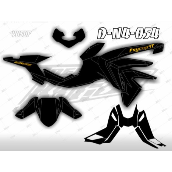 Decal CB 150x striping stiker motor CB 150x desain keren MOTIF Twin afrika trend custom desain D-N4-