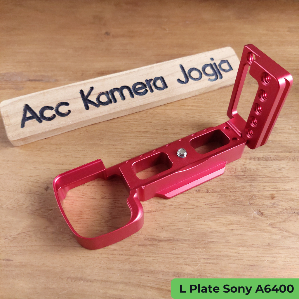 L Plate Sony A6400 Red Vertical Grip Quick Release