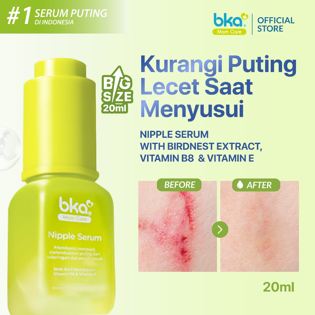Nipple Serum BKA isi 20ml -  Atasi Puting Lecet Menyusui - Membantu Melembapkan Puting Kering pada I