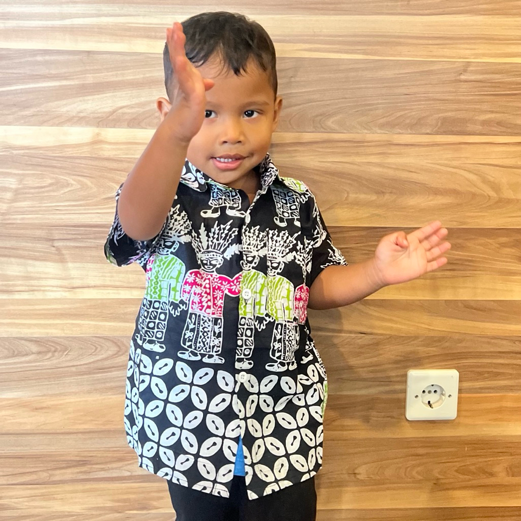 BATIK KIDS Kemeja Batik Anak Ondel Betawi Bahan Halus dan Adem Cocok Untuk Kesekolah