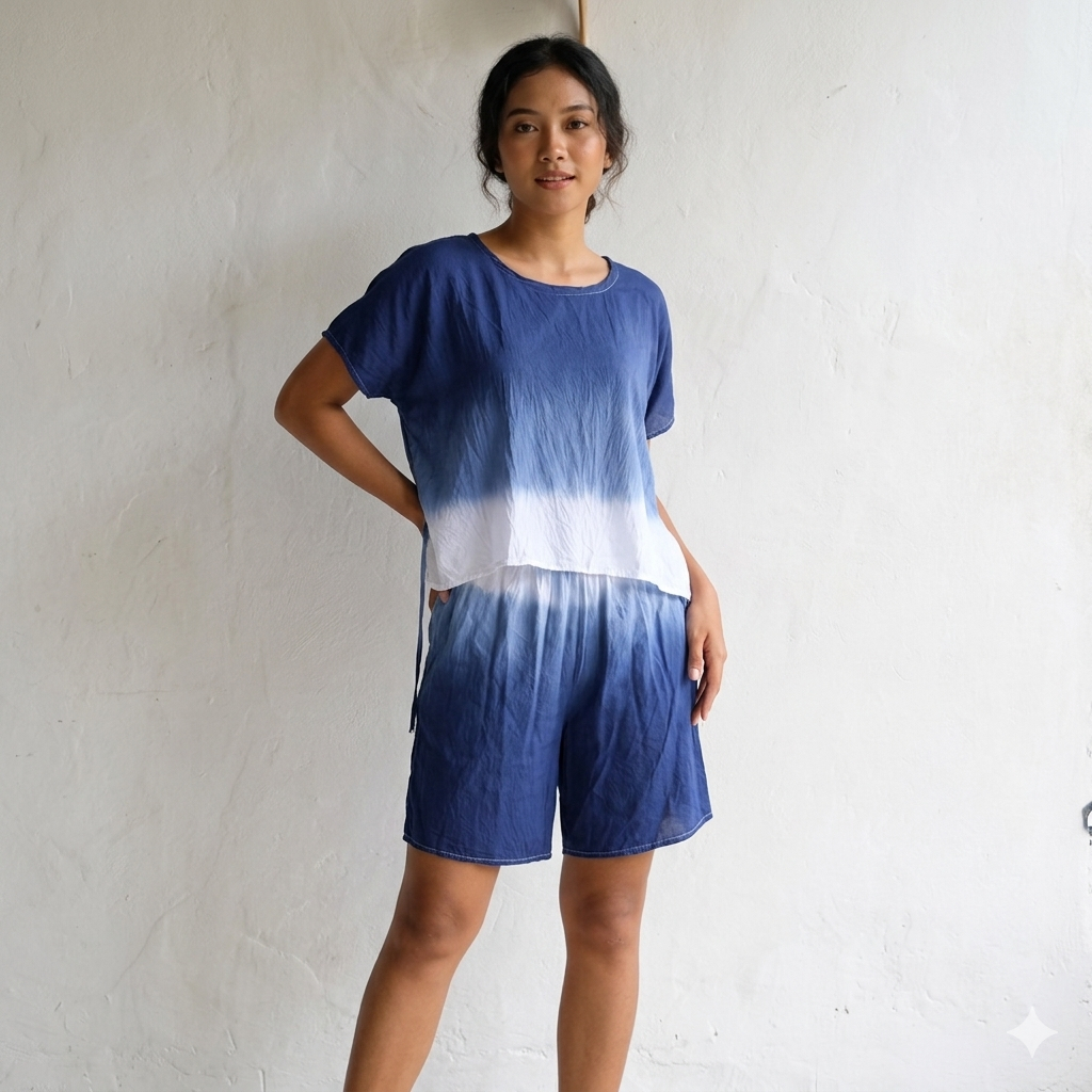 Setelan Pendek Wanita Katun Rayon