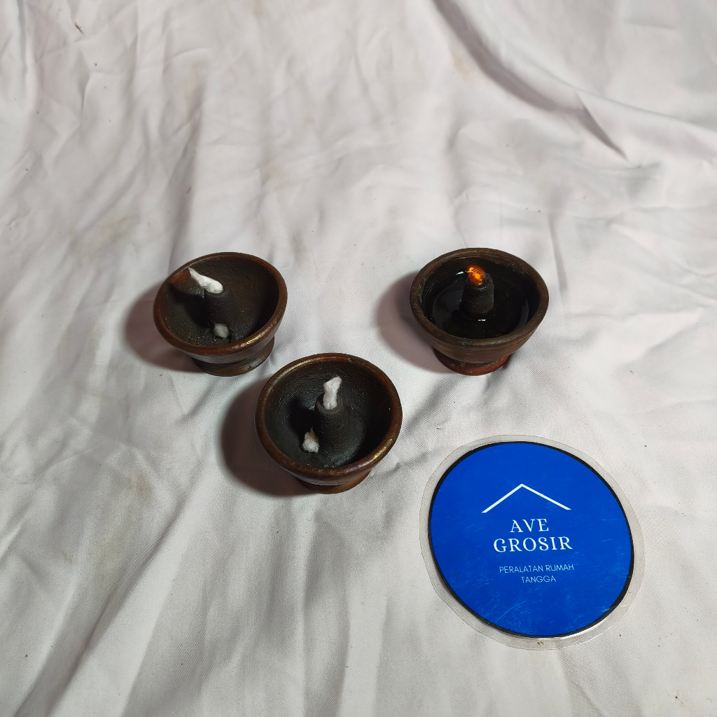 LILIN MINYAK GORENG / JELANTAH TANAH LIAT SUMBU TRADISIONAL LAMPU TEPLOK UBLIK DIMAR TEMPAT