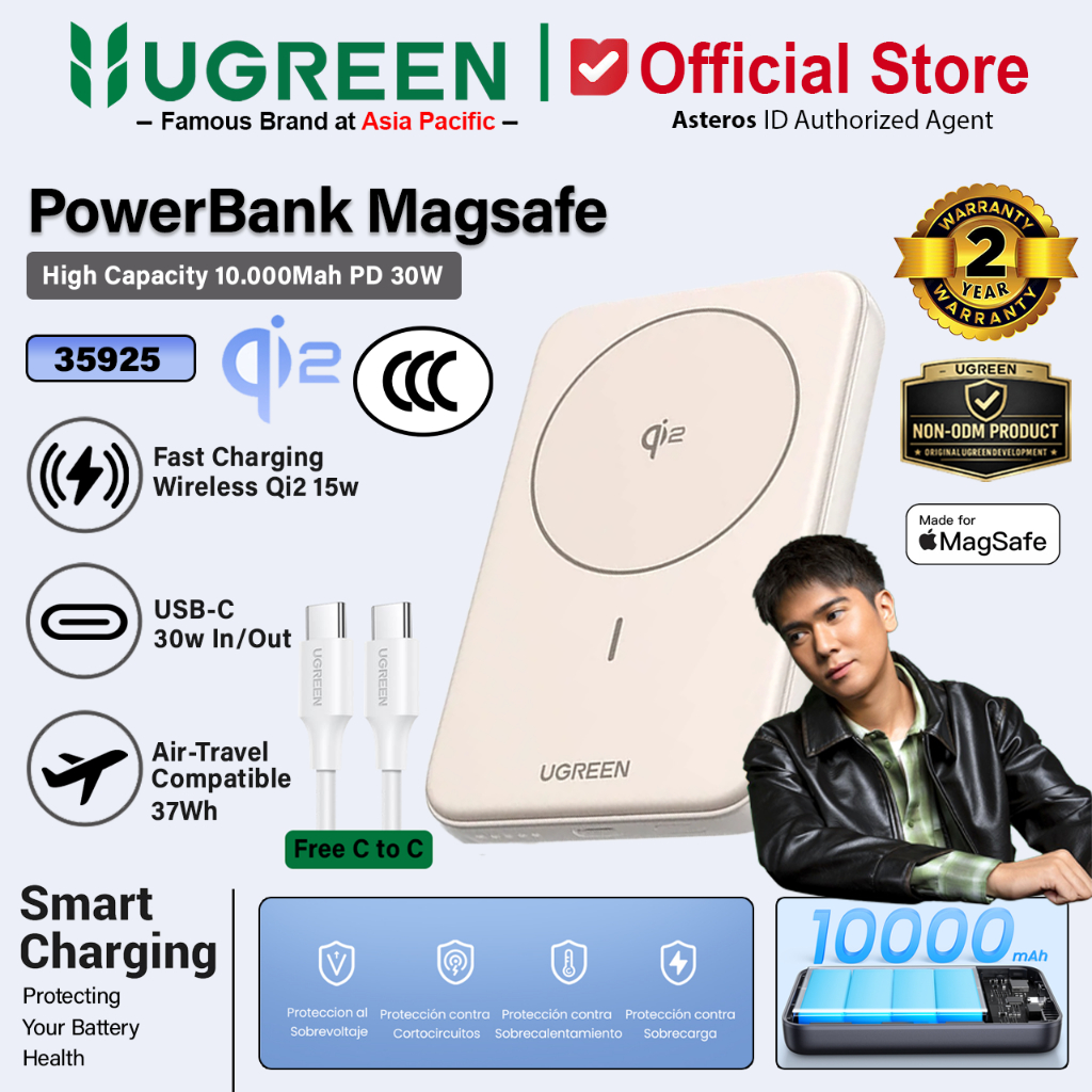 UGREEN Power Bank Magsafe CCC Certified PD Type C 20W 30W Fast Charging 5.000mAh 10.000mAh For iPhon