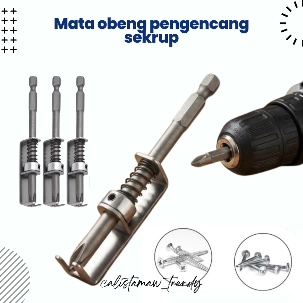 Mata obeng pegas/mata bor pengencang sekrup pegas/alat pengencang sekrup universal satu tangan