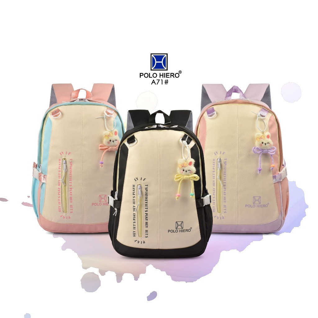 Tas Polo Hiero A71 Tas Ransel Perempuan Tas Backpack Sekolah Tas Anak Cewek