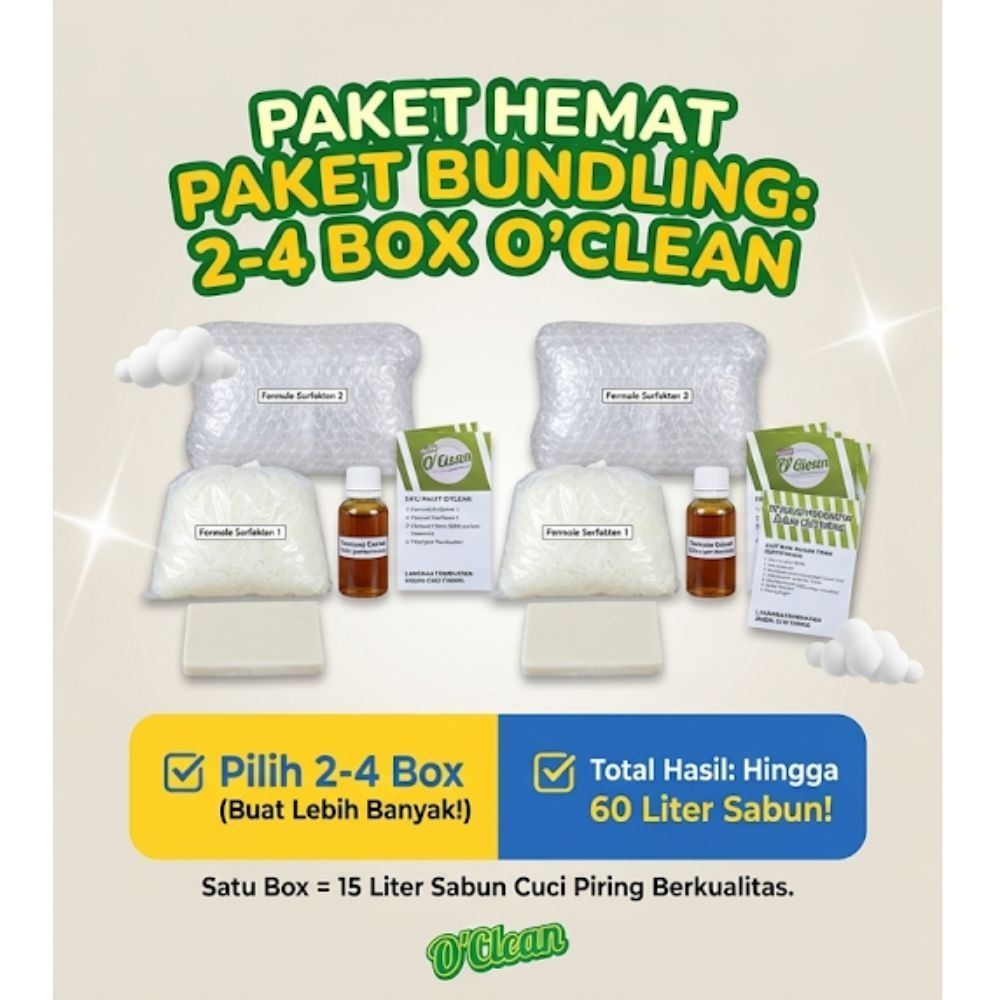 PAKET HEMAT BUNDLING O`Clean Bahan Pembuat Sabun Cuci Piring
