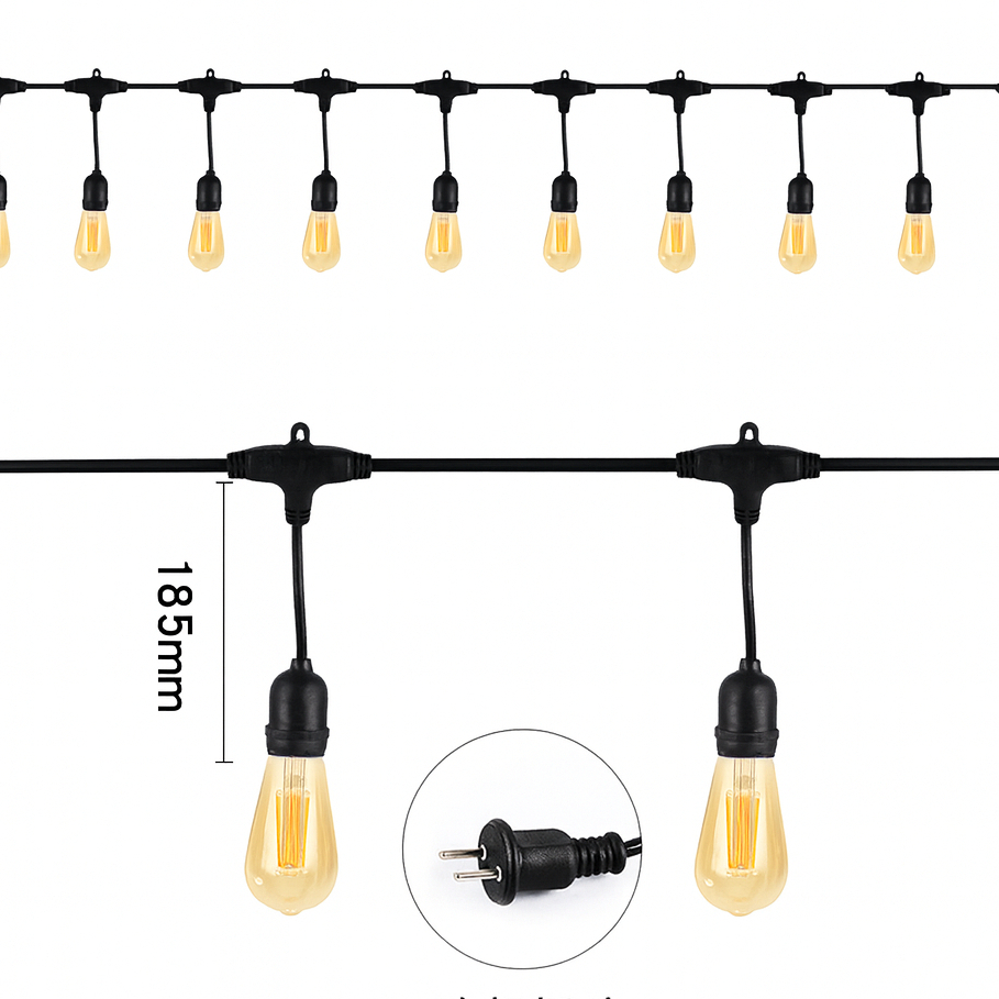 10METER 10FITTING KABEL FITTING GANTUNG LAMPU GANTUNG LAMPU CAFE WATERPROOF OUTDOOR