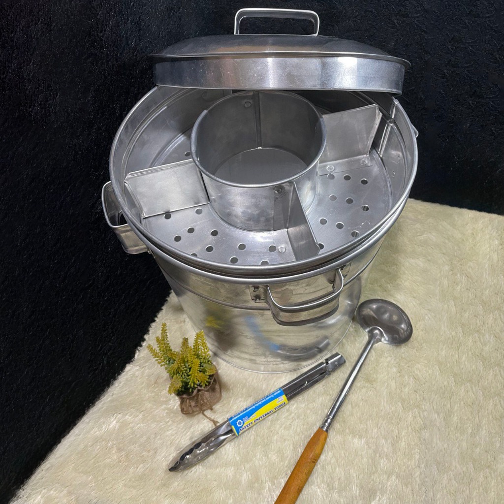 DANDANG BAKSO 28 30 32 34 36 38 40 CM DAN SARINGAN 4 SEKAT ATAU TANPA SEKAT PANCI ALUMINIUM TUTUP BI
