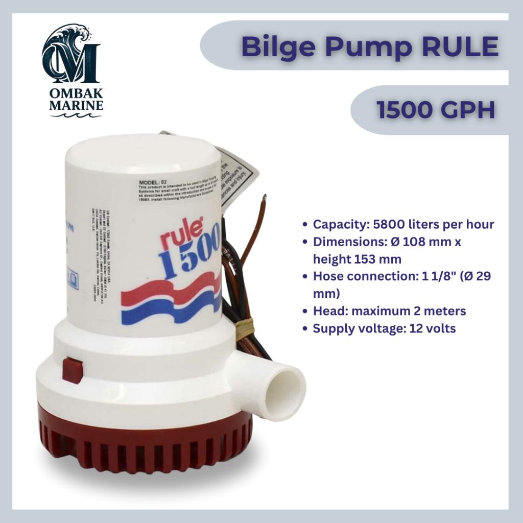 Pompa Air Bilge Pump / Pompa Lambung Kapal 1500GPH / Bilge Pump Rule 1500 GPH