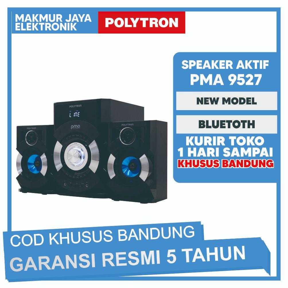 New Speaker Aktif Bluetooth PMA 9527 Super Bass Remote USB Polytron