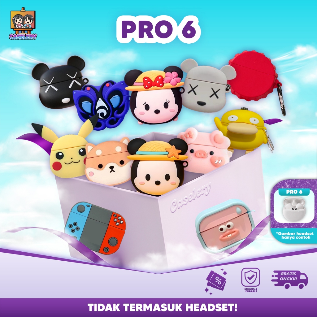[C] Case Airpods Pro 6 / Robot Flybuds T10 / Lenv HT38 / J6 Soft Case Karakter Luffy