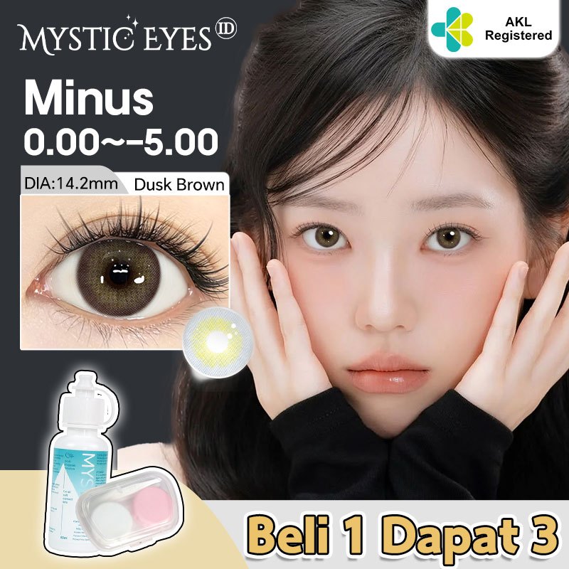 Magister Mysticeyes Softlens Polar Lights Blue Grey 14.2mm Lensa Kontak Normal Minus 6 Bulan Premium